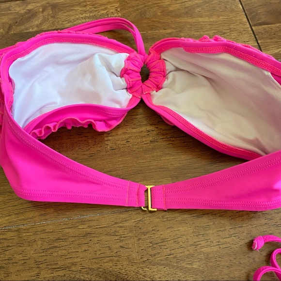 Express Swim Neon Hot Pink Ruffle Bikini - Picture 6 of 6